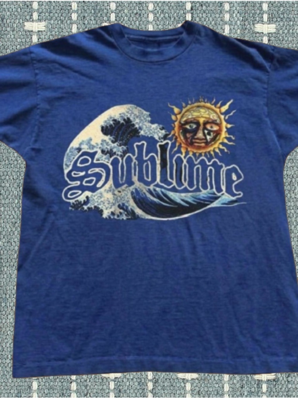 Gildan Navy Blue Sublime Wave & Sun Graphic Tee